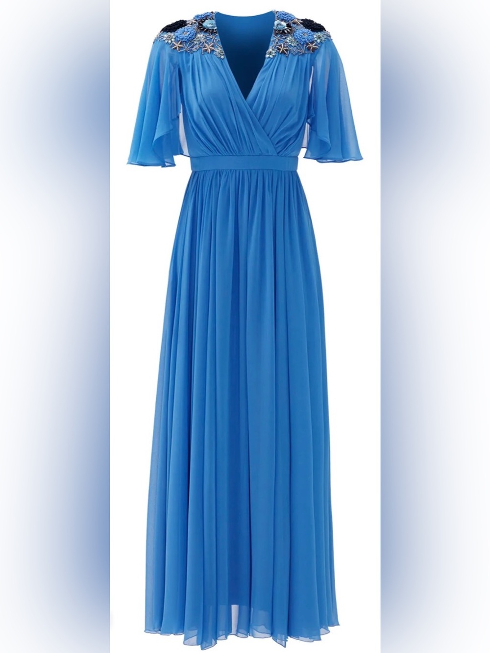 BADGLEY MISCHKA COLLECTION Royal Blue Embellished Lupita Gown